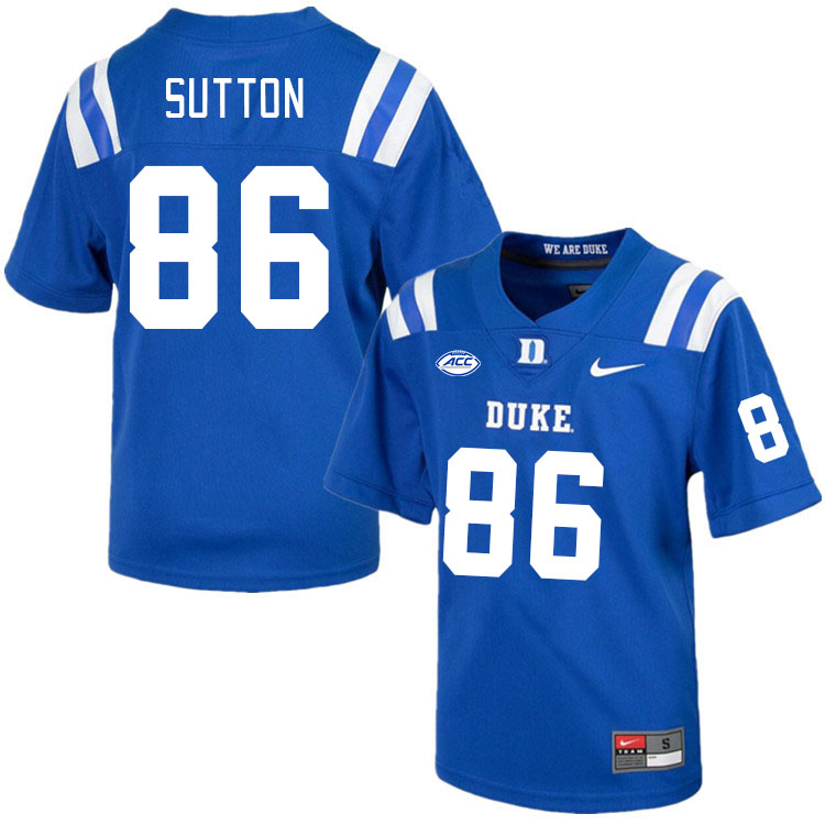 Men #86 Hayes Sutton Duke Blue Devils College Football Jerseys Stitched Sale-Royal - Click Image to Close